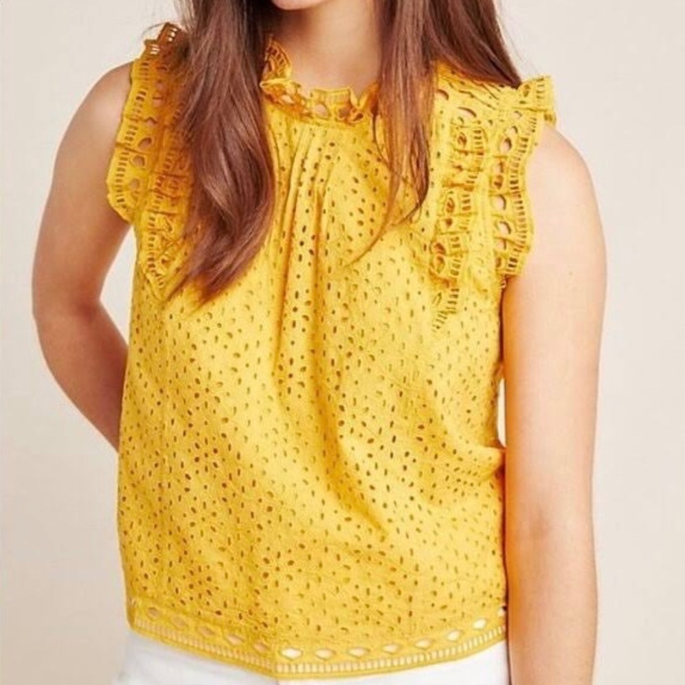 Maeve by Anthropologie Tilly Eyelet Blouse